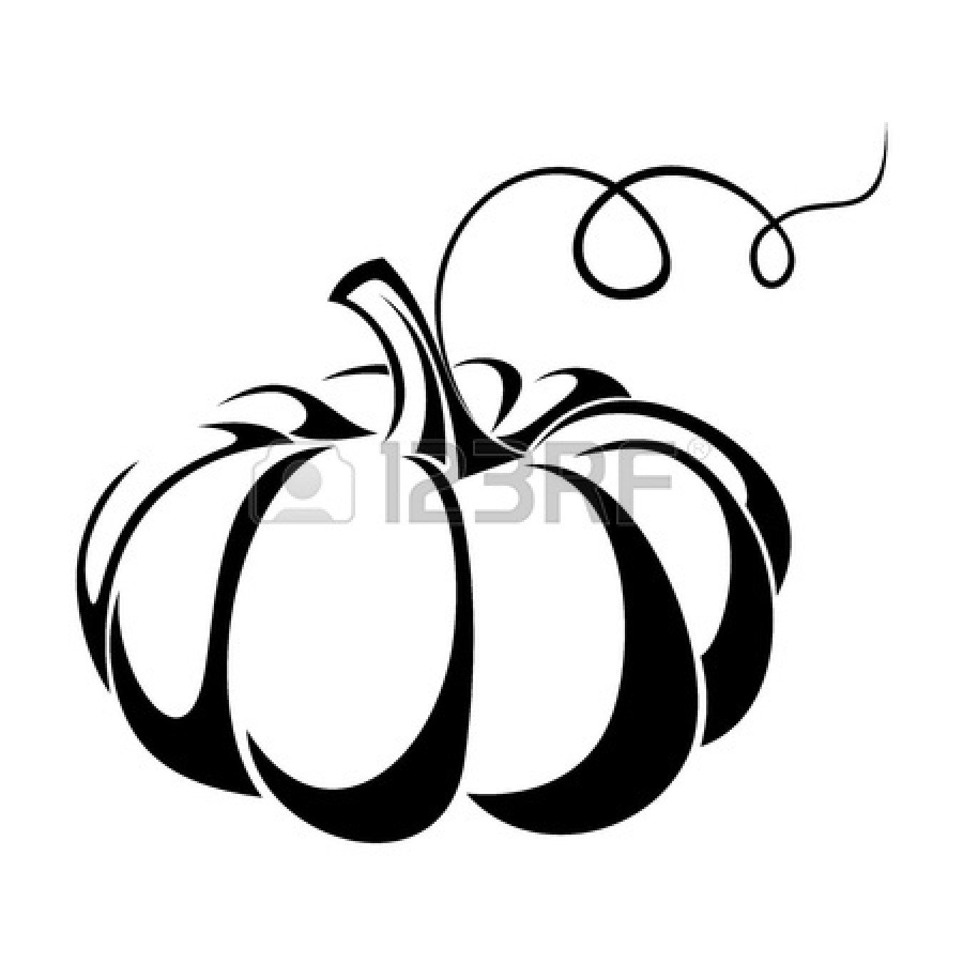 Pumpkin Patch Clip Art Black And White 21995552 Pumpkin Vector Black    