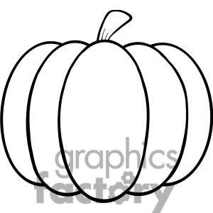 Royalty Free Clip Art Black And White Pumpkin Cartoon Illustration