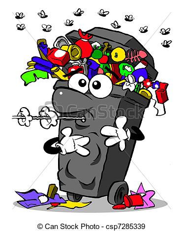 Smelly Garbage Can Clipart     Clip Art Icon