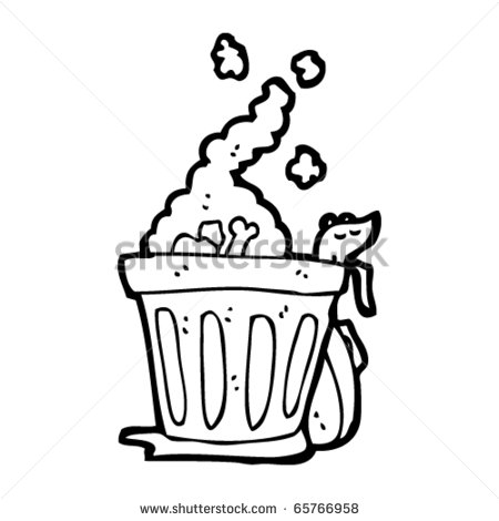 Smelly Garbage Can Clipart Mouse On Smelly Trash Can