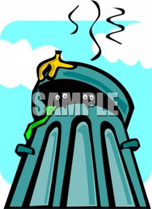 Smelly Garbage Can   Royalty Free Clipart Picture