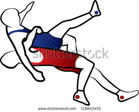 Suplay Throw In Greco Roman Or Freestyle Wrestling  Stylized Vector