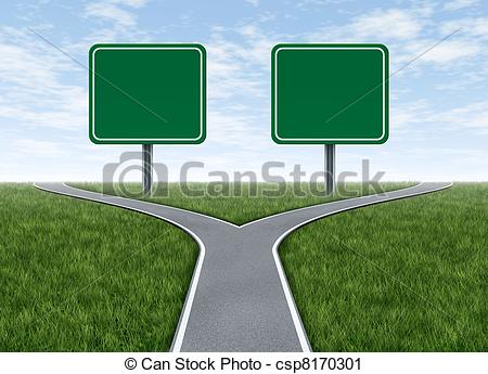 Two Roads Clipart Two Options With Blank Road