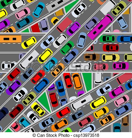 Vector   Traffic Congestion On Roads   Stock Illustration Royalty