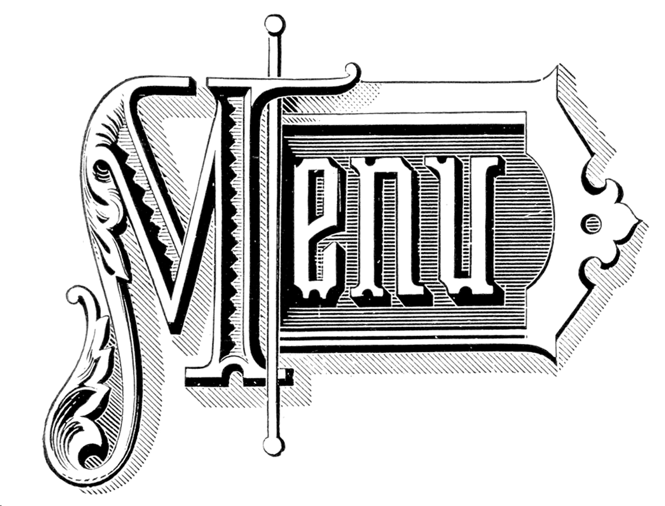 Vintage Typography   Menu Headings   Wedding   The Graphics Fairy