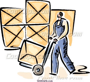 Warehouse Worker Is Moving Boxes Clipart