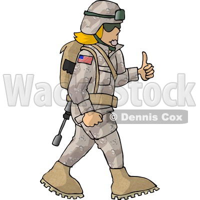 Army Woman Giving Thumbs Up   Royalty Free Clipart Picture   Dennis    
