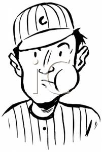 Baseball Referee Chewing Tobacco   Royalty Free Clipart Picture