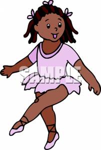 Black Girl Dancing Ballet   Royalty Free Clipart Picture