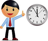 Businessman With Time Management   Clipart Graphic