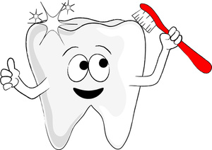 Cartoon Of A Happy Tooth Holding A Toothbrush