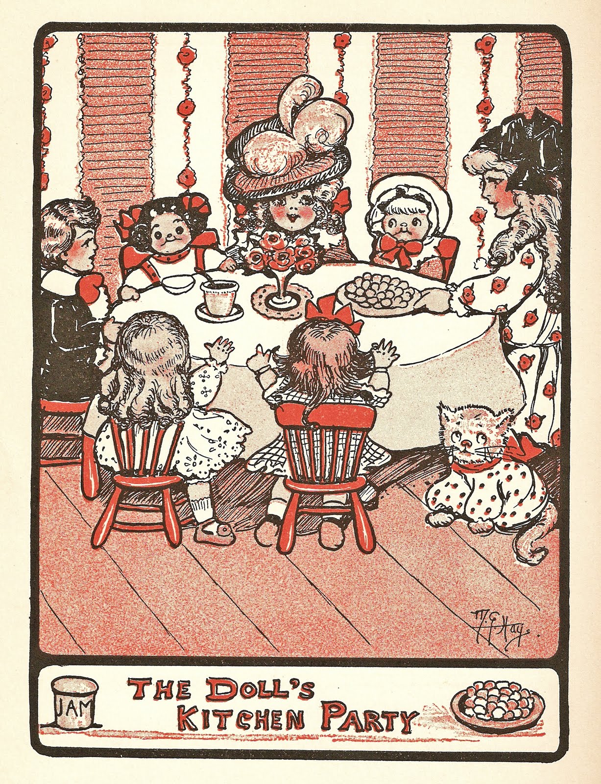 Catnipstudiocollage   Free Vintage Clip Art   Dolls  Tea Party