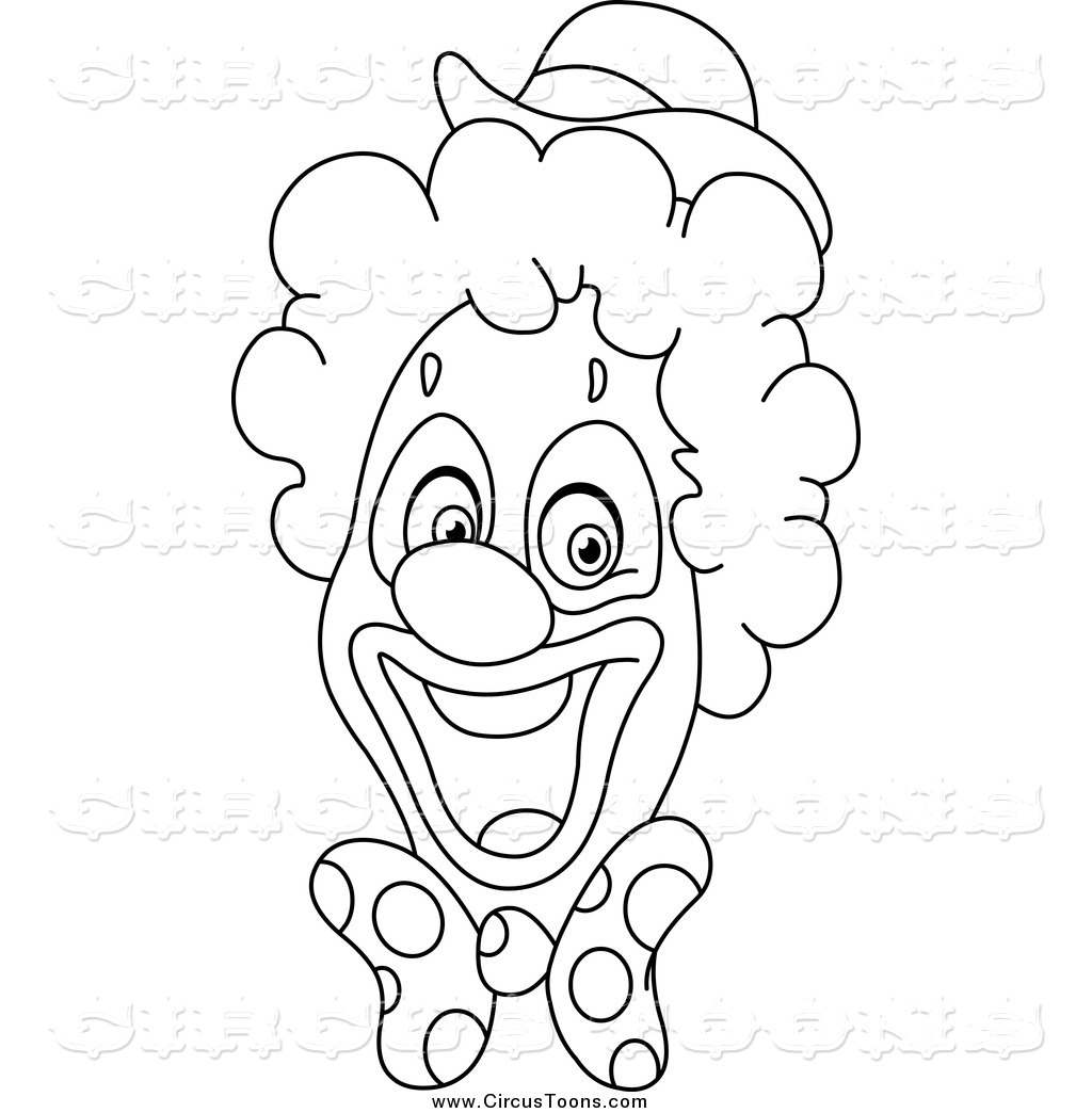 Circus Clipart Of A Black And White Happy Clown By Yayayoyo    1357
