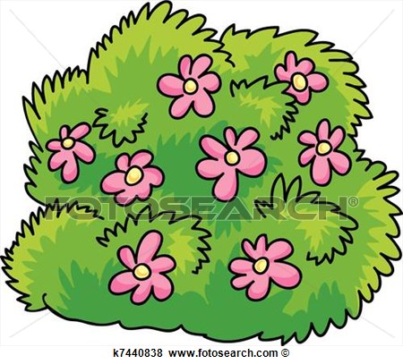 Clip Art Of Bush With Flowers Clipart