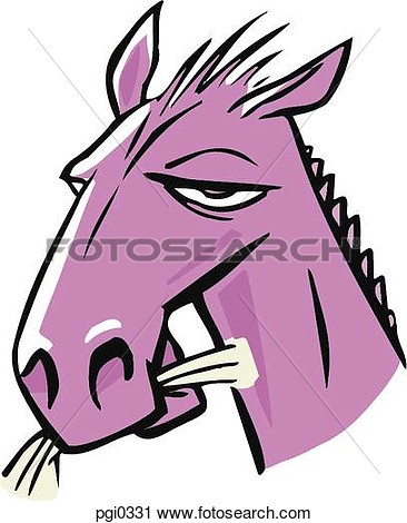 Clipart   Drawing Of A Horse Chewing On Straw  Fotosearch   Search