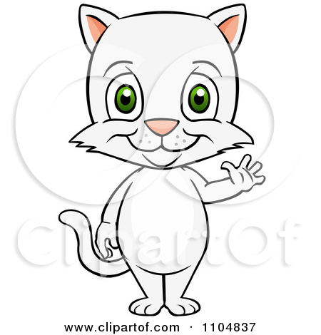 Clipart Happy Brown Cat In Profile Walking Upright   Royalty Free    