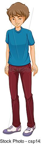 Clipart Vector Of A Tall Boy Standing   Illustration Of A Tall Boy