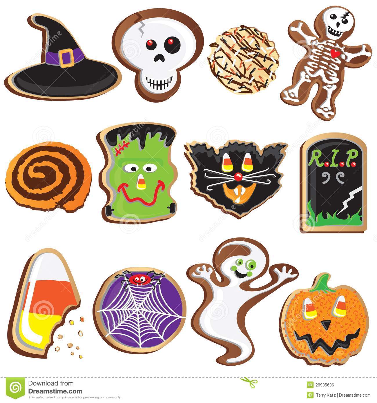 Cute Halloween Cookies Clipart Royalty Free Stock Image   Image