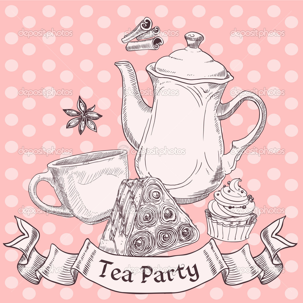Depositphotos 21660097 Vintage Sweets And Tea   Tea Party Banner Jpg