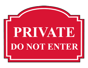 Enter   Exit  Private Do Not Enter Sign  Egre 13360 White On Red