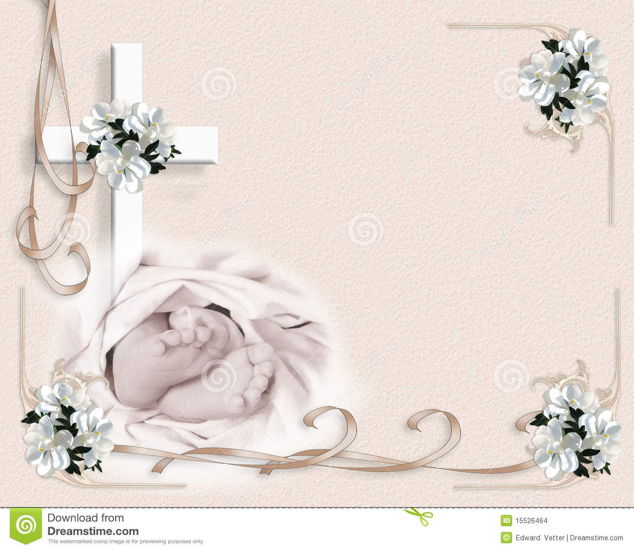 Image And Illustration Composition For Baby Baptism Or Christening