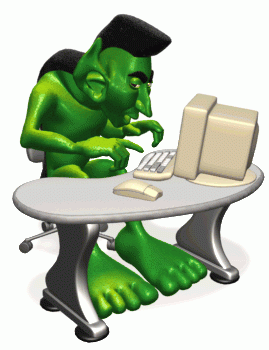 Moving Picture Green Monster On Computer Animated Gif Gif    The Thief