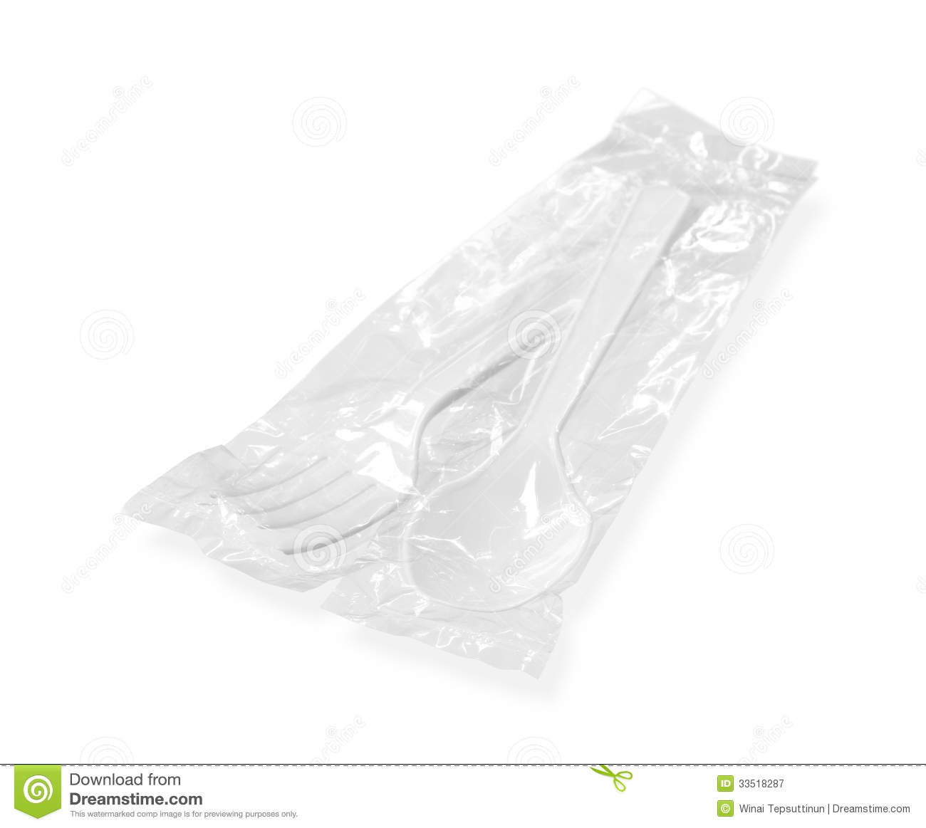 Plastic Spoon And Fork In Bag Royalty Free Stock Photography   Image    