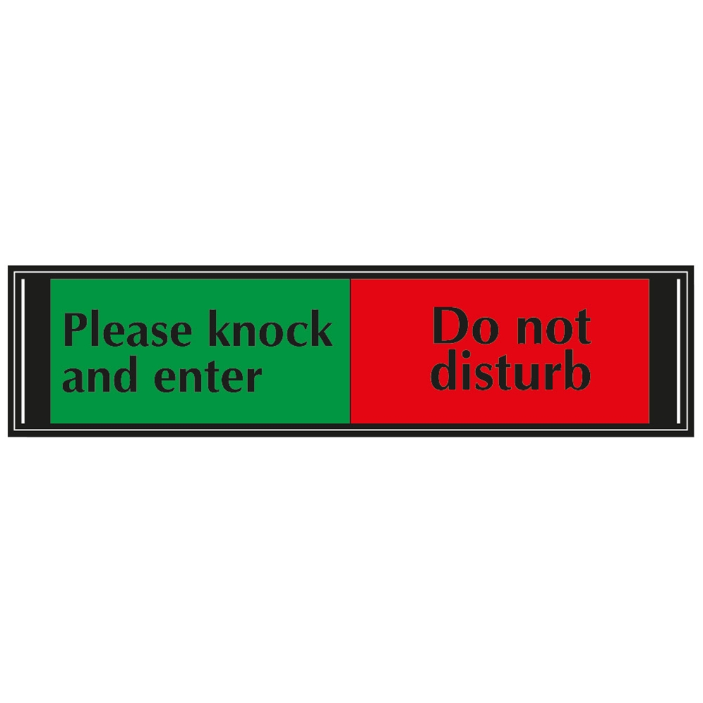 Please Knock And Enter   Do Not Disturb Slider Sign For Doors G6db