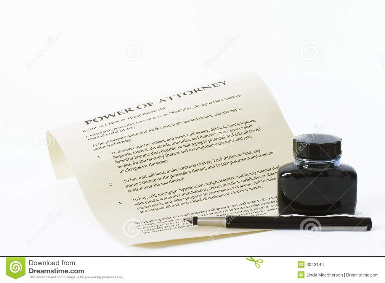 Power Of Attorney Document On A White Background  Document Created By