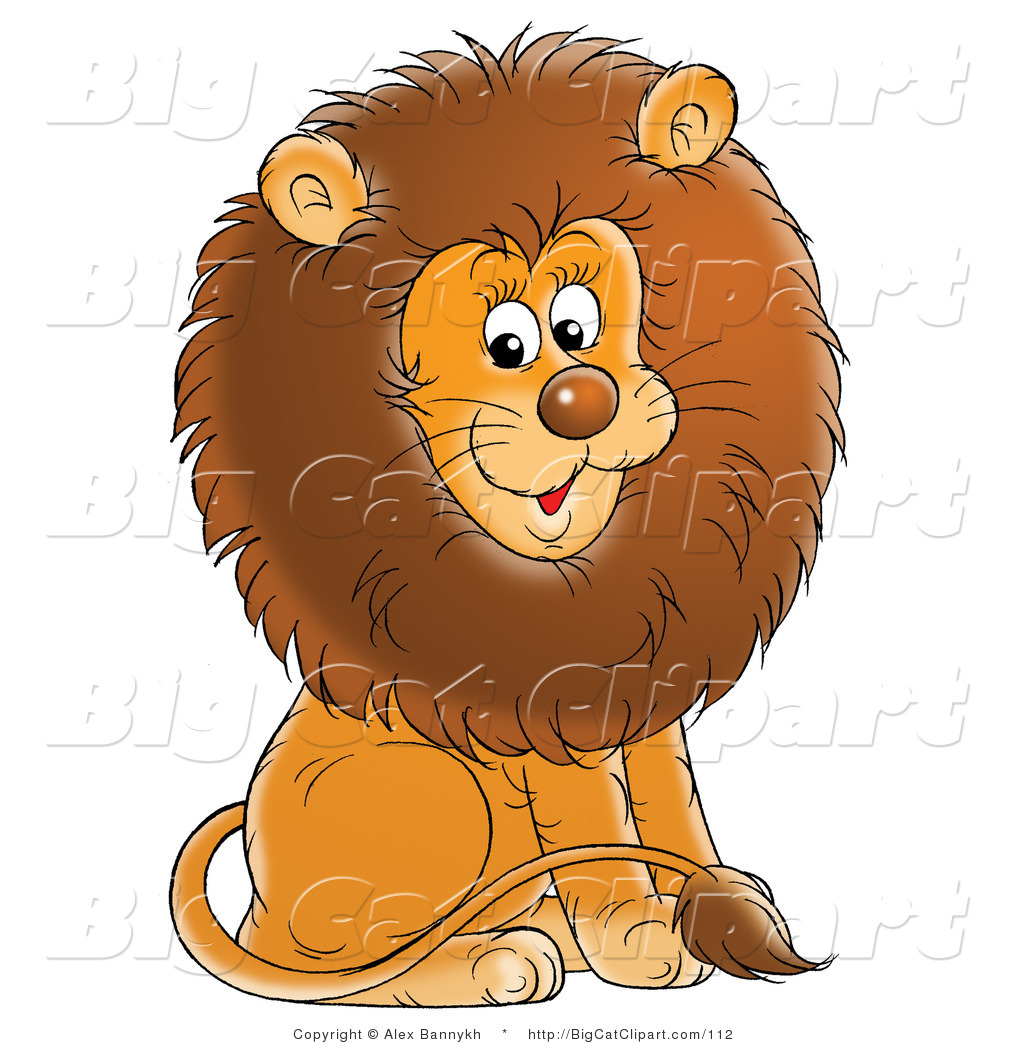 Preview  Big Cat Clipart Of A Young Male Lion With A Big Fluffy Brown    