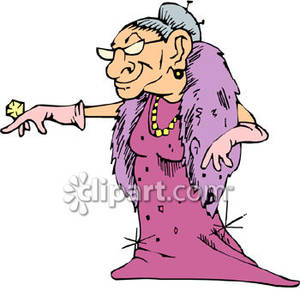 Rich Old Woman   Royalty Free Clipart Picture