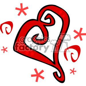 Royalty Free Red Whimsical Heart  Clipart Image Picture Art   145962