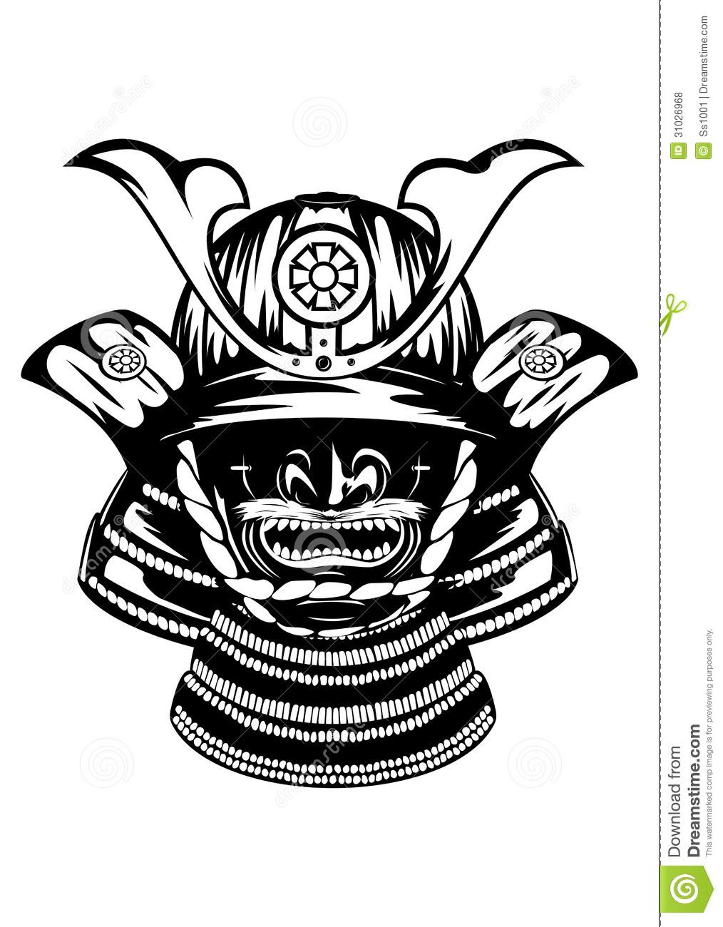 Samurai Helmet Menpo With Yodare Kake Royalty Free Stock Photos