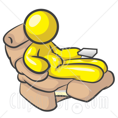 22557 Clipart Illustration Of A Chubby And Lazy Yellow Man With A Beer