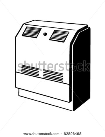 Air Conditioner 1   Retro Clipart Illustration   Stock Vector