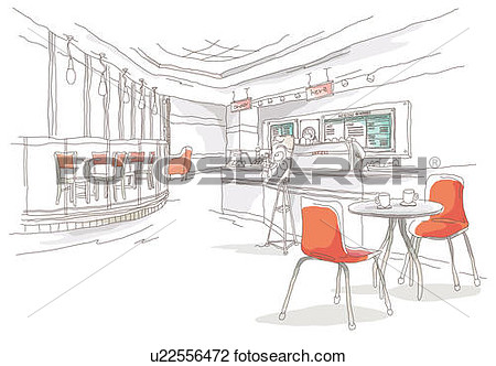 Art   Chairs And Tables In A Restaurant  Fotosearch   Search Clipart    