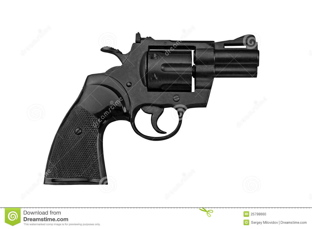 Black Revolver On A White Background Mr No Pr No 0 343 0