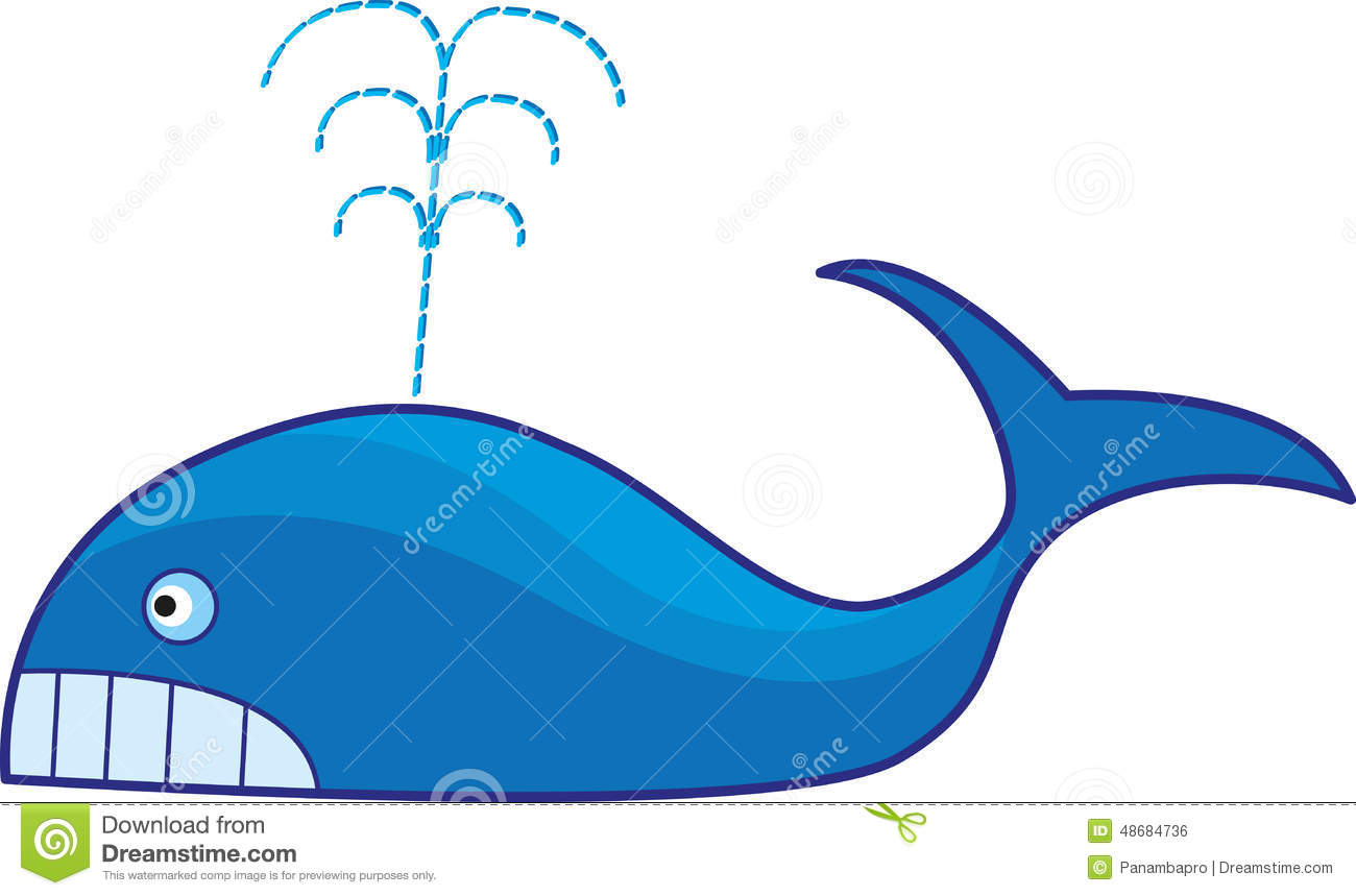 Blue Whale With Fountain Water 