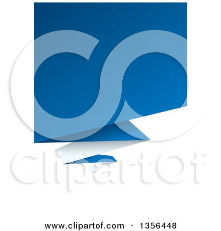 Clipart Of A Blue And White Origami Paper Background With A Zig Zag    