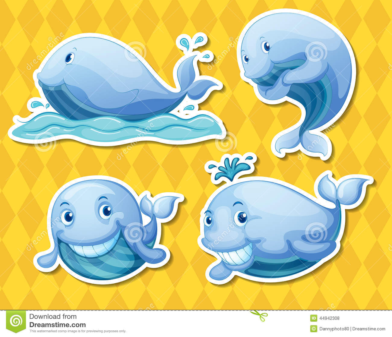 Illustration Of A Set Of Whales