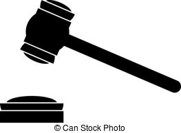Judge Gavel Icon On White Background Vector Illustration