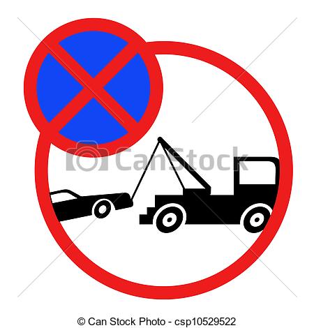 Road Of No Parking Signs Clipart