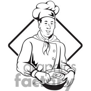 Spoon Clipart Black And White 1417248 Black And White Chef Holding