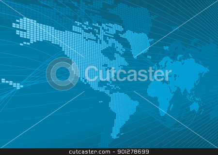 World Map With Background Stock Vector Clipart A Dynamic 3d World Map