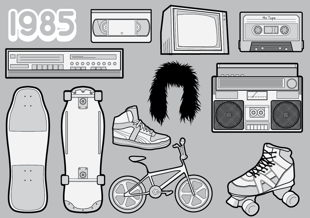 1985   A Free Vector Pack Of Your Favourite 80s Icons