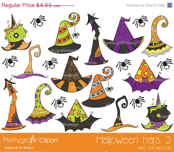 40  Off Sale Halloween Hats Clipart Commercial Use Vector Graphics