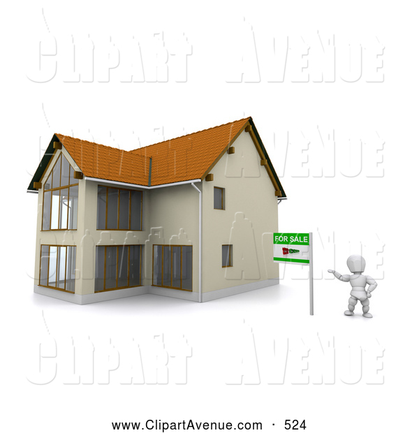 Avenue Clipart Of A Real Estate Agent 3d White Character Standing