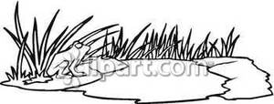 Black And White Frog By A Pond Royalty Free Clipart Picture 090220    