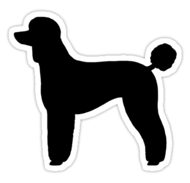 Black Standard Poodle Silhouette Stickers By Jenn Inashvili