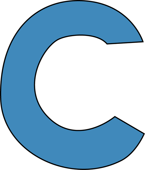 Blue Alphabet Letter C Clip Art Image   Large Blue Capital Letter C